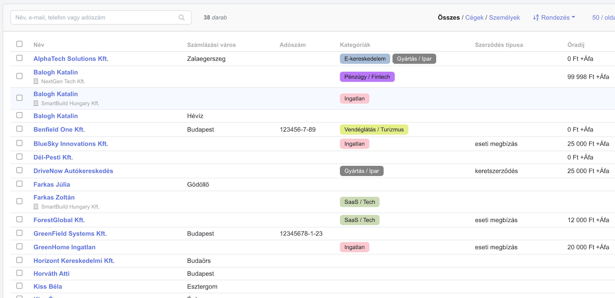 QlickCRM – Partnerek felület