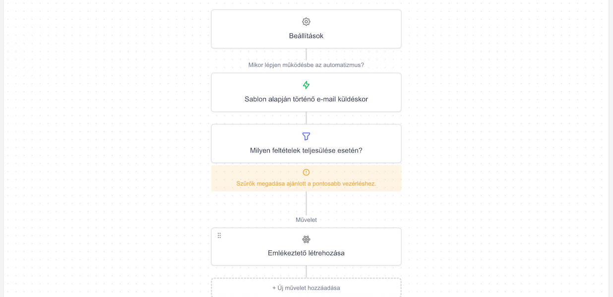 QlickCRM – Automatizációk felület